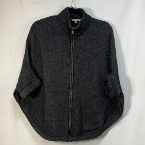 🪿Joan Vass Charcoal Zip-Up Sweater